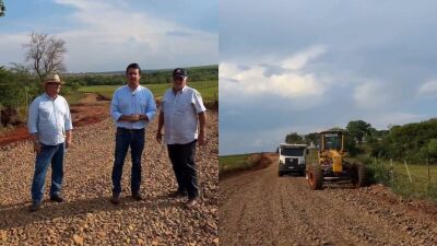 Imagem da notícia Prefeito Rodrigo Freitas acompanha obras de manutenção na estrada entre Indaiá do Sul e Assentamento Aroeira